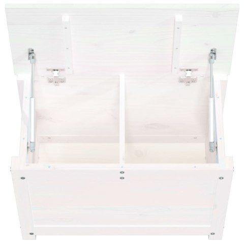 SKRZYNIA DO PRZECHOWYWANIA BIAŁA 60X32X45,5CM LITA SOSNA