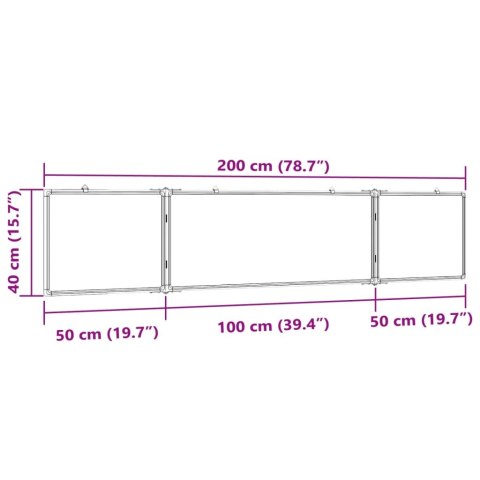 TABLICA MAGNETYCZNA SKŁADANA 200X40X1,7CM ALUMINIOWA