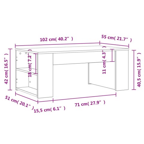 STOLIK KAWOWY BIAŁY 102X55X42CM
