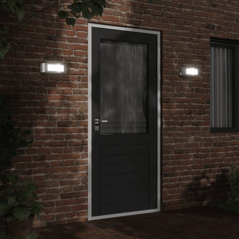 KINKIETY ZEWNĘTRZNE 2 SZT. SREBRNE STAL NIERDZEWNA