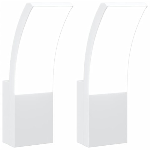 KINKIETY ZEWNĘTRZNE LED 2 SZT. BIAŁE ODLEWANE ALUMINIUM