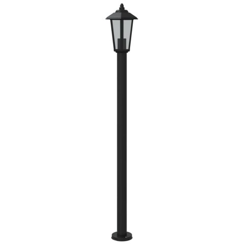 LAMPY OGRODOWE NA SŁUPKU 3 SZT. CZARNE 120CM STAL