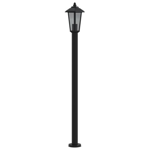 LAMPY OGRODOWE NA SŁUPKU 3 SZT. CZARNE 120CM STAL