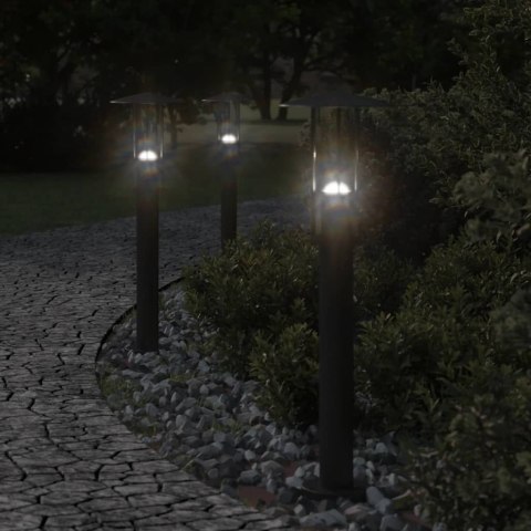 LAMPA OGRODOWA NA SŁUPKU CZARNA 60CM STAL NIERDZEWNA