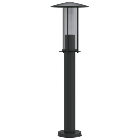 LAMPA OGRODOWA NA SŁUPKU CZARNA 60CM STAL NIERDZEWNA