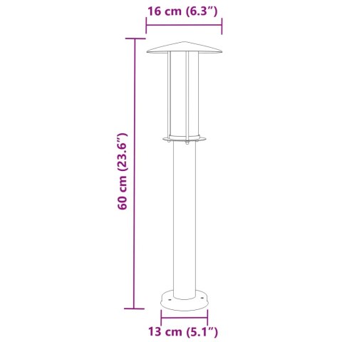 LAMPA OGRODOWA NA SŁUPKU CZARNA 60CM STAL NIERDZEWNA