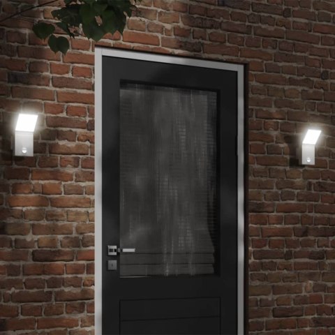 ZEWNĘTRZNE KINKIETY LED Z CZUJNIKAMI 2 SZT. BIAŁE ALUMINIUM