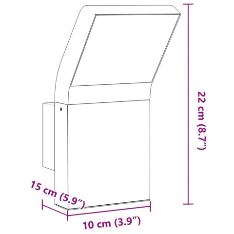 ZEWNĘTRZNY KINKIET LED CZARNY ODLEWANE ALUMINIUM