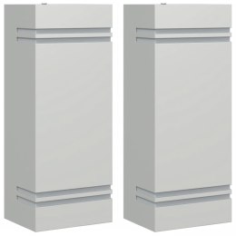 KINKIETY ZEWNĘTRZNE 2 SZT. SREBRNE STAL NIERDZEWNA