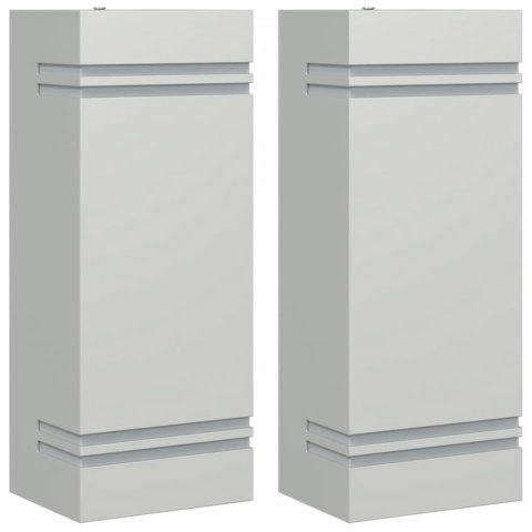 KINKIETY ZEWNĘTRZNE 2 SZT. SREBRNE STAL NIERDZEWNA