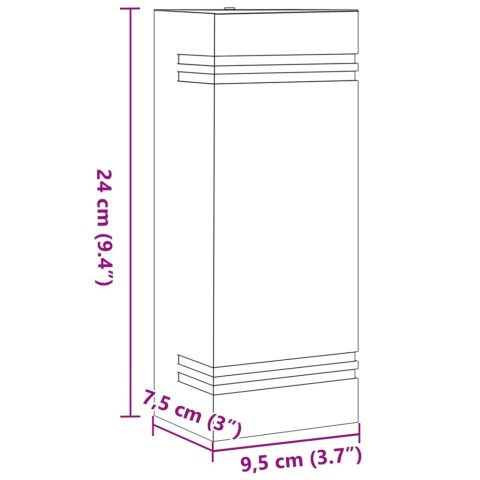 KINKIETY ZEWNĘTRZNE 2 SZT. SREBRNE STAL NIERDZEWNA