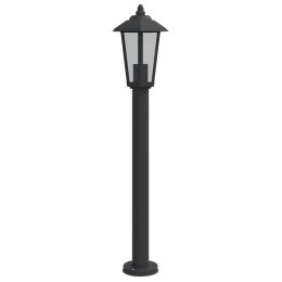 LAMPA OGRODOWA NA SŁUPKU CZARNA 80CM STAL NIERDZEWNA