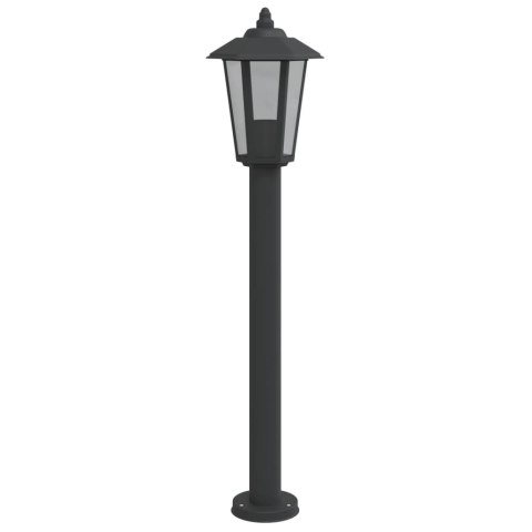 LAMPA OGRODOWA NA SŁUPKU CZARNA 80CM STAL NIERDZEWNA