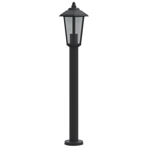 LAMPA OGRODOWA NA SŁUPKU CZARNA 80CM STAL NIERDZEWNA