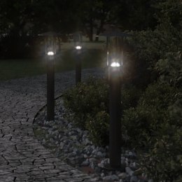 LAMPY OGRODOWE NA SŁUPKU 3 SZT. CZARNE 60CM STAL