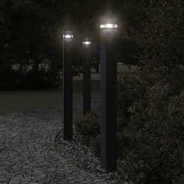 ZEWNĘTRZNE LAMPY STOJĄCE 3 SZT. CZARNE 110CM ALUMINIUM