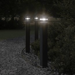 ZEWNĘTRZNE LAMPY STOJĄCE Z GNIAZDKAMI 3 SZT. CZARNE 80CM