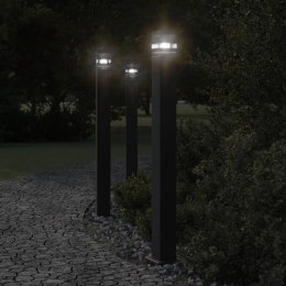 ZEWNĘTRZNE LAMPY STOJĄCE Z GNIAZDEM 3 SZT. CZARNE 110CM