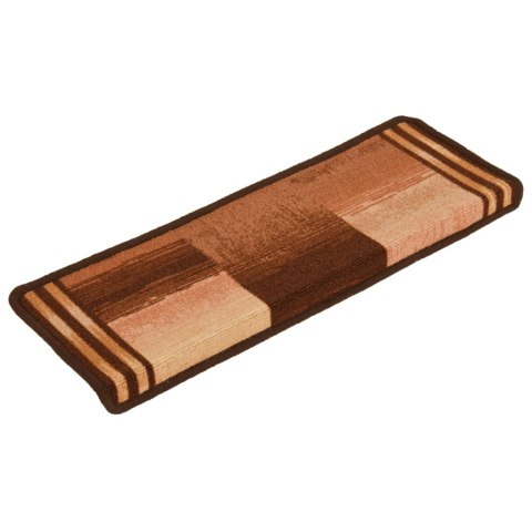 SAMOPRZYLEPNE NAKŁADKI NA SCHODY 15 SZT. 65X21X4CM BRĄZOWE