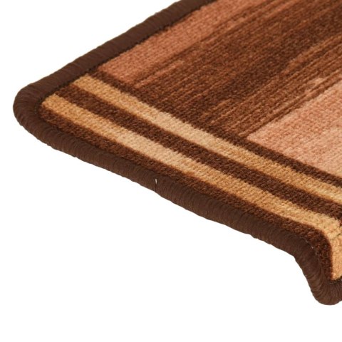SAMOPRZYLEPNE NAKŁADKI NA SCHODY 15 SZT. 65X21X4CM BRĄZOWE