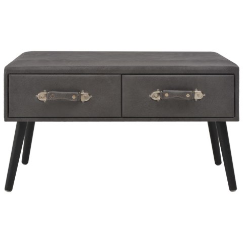 ŁAWKA Z SZUFLADAMI 80CM SZARA SZTUCZNA SKÓRA