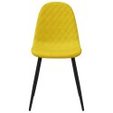 KRZESŁA STOŁOWE 4 SZT. MUSZTARDOWE OBITE AKSAMITEM
