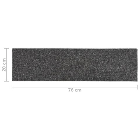 SAMOPRZYLEPNE NAKŁADKI NA SCHODY 15 SZT. 76X20CM ANTRACYTOWE