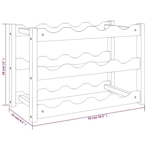 STOJAK NA 12 BUTELEK WINA DREWNO ORZECHA WŁOSKIEGO
