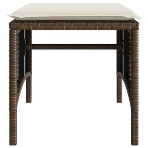 2-OS. SOFA OGRODOWA ZE STOLIKIEM I STOŁKAMI BRĄZ POLIRATTAN