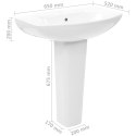 UMYWALKA Z POSTUMENTEM CERAMICZNA BIAŁA 650X520X200MM