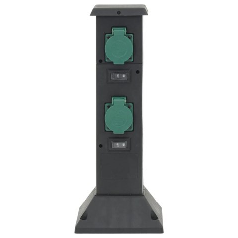 KOLUMNA ZASILAJĄCA Z 4 GNIAZDAMI CZARNO-ZIELONA 16X16X39,5CM