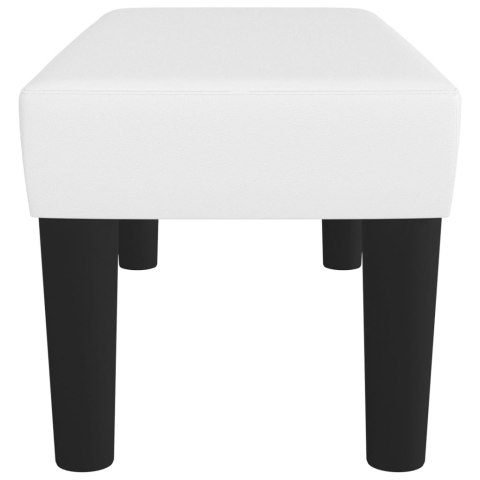 ŁAWKA BIAŁA 70X30X30CM TAPICEROWANA SZTUCZNĄ SKÓRĄ