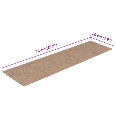 SAMOPRZYLEPNE NAKŁADKI NA SCHODY 15SZT 76X20CM JASNY BRĄZ