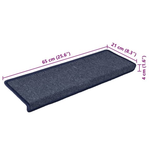 NAKŁADKI NA SCHODY 15 SZT. 65X21X4CM SZARO-NIEBIESKIE