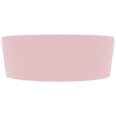 UMYWALKA Z PRZELEWEM MATOWY RÓŻ 36X13CM CERAMICZNA