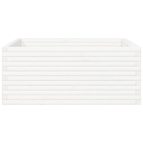 DONICA OGRODOWA BIAŁA 110X110X46CM LITE DREWNO SOSNOWE