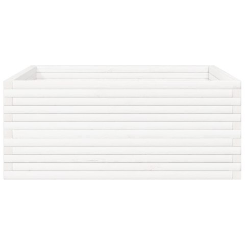 DONICA OGRODOWA BIAŁA 110X110X46CM LITE DREWNO SOSNOWE