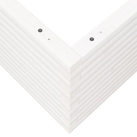 DONICA OGRODOWA BIAŁA 110X110X46CM LITE DREWNO SOSNOWE