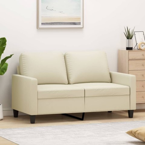 2-OSOBOWA SOFA KREMOWY 120CM SZTUCZNA SKÓRA