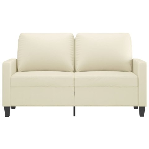 2-OSOBOWA SOFA KREMOWY 120CM SZTUCZNA SKÓRA