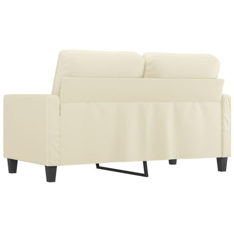 2-OSOBOWA SOFA KREMOWY 120CM SZTUCZNA SKÓRA
