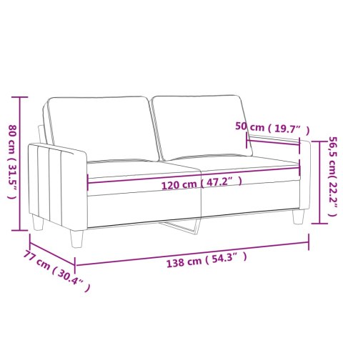 2-OSOBOWA SOFA SZARY 120CM SZTUCZNA SKÓRA