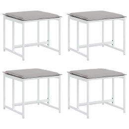 KRZESŁA OGRODOWE Z PODUSZKAMI 4 SZT. BIAŁE STAL I TEXTILENE