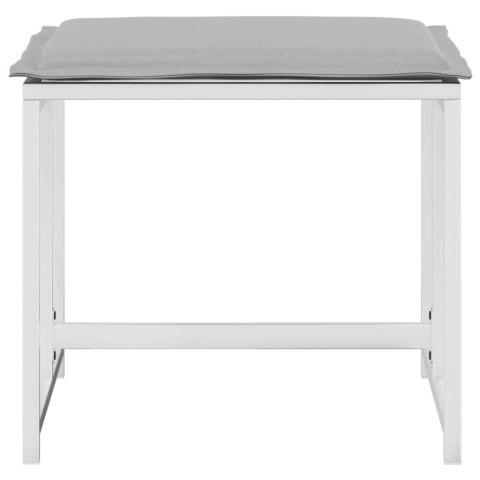 KRZESŁA OGRODOWE Z PODUSZKAMI 4 SZT. BIAŁE STAL I TEXTILENE