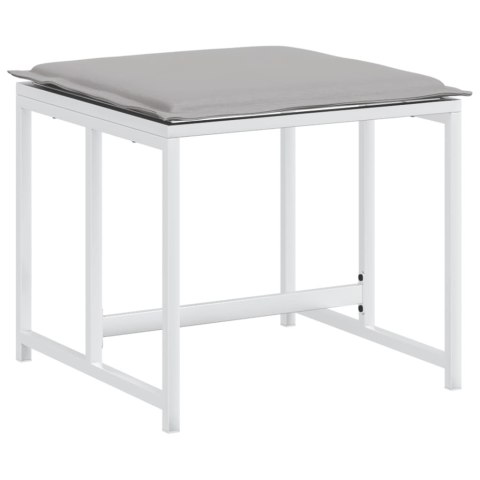 KRZESŁA OGRODOWE Z PODUSZKAMI 4 SZT. BIAŁE STAL I TEXTILENE