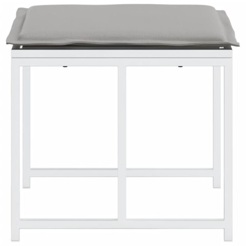 KRZESŁA OGRODOWE Z PODUSZKAMI 4 SZT. BIAŁE STAL I TEXTILENE