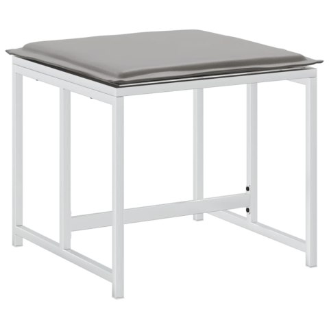 KRZESŁA OGRODOWE Z PODUSZKAMI 4 SZT. BIAŁE STAL I TEXTILENE