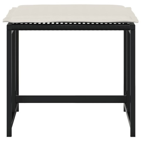 STOŁKI OGRODOWE Z PODUSZKAMI 4 SZT. CZARNE POLIRATTAN