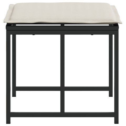 STOŁKI OGRODOWE Z PODUSZKAMI 4 SZT. CZARNE POLIRATTAN