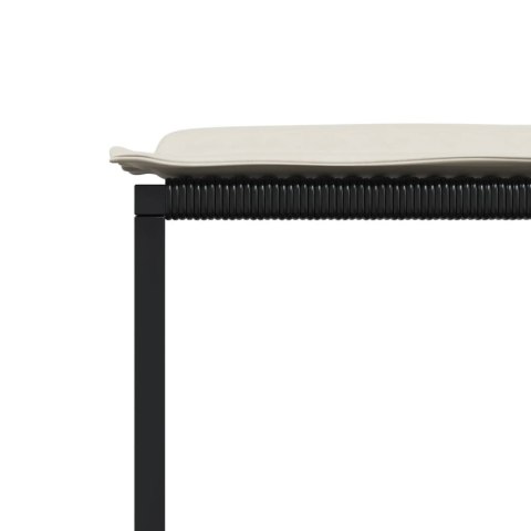 STOŁKI OGRODOWE Z PODUSZKAMI 4 SZT. CZARNE POLIRATTAN